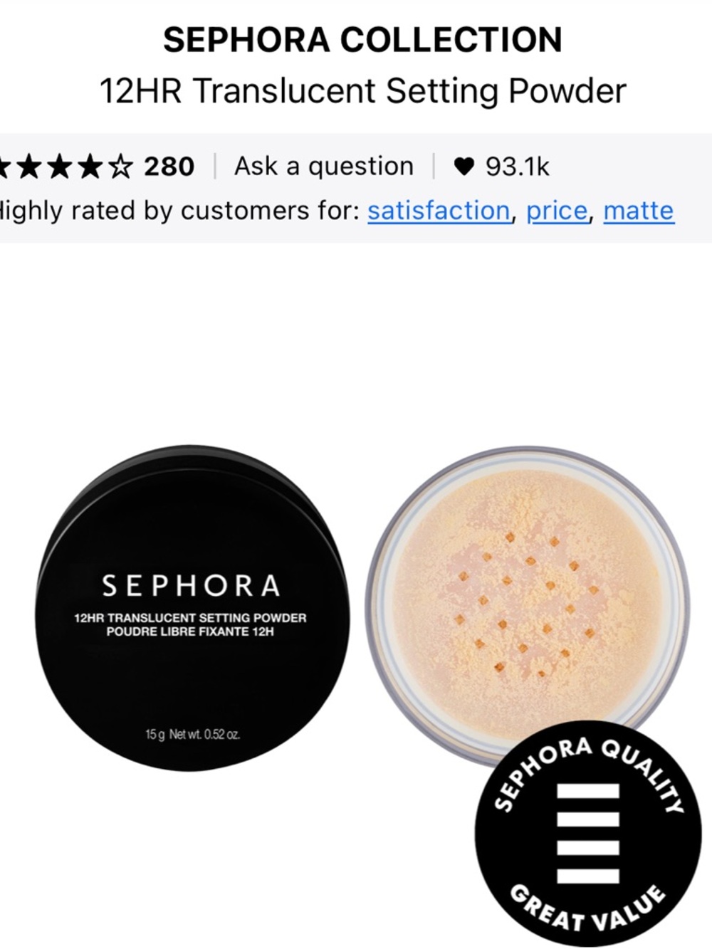 Sephora Translucent Loose Setting Powder. - Picture 3 of 6